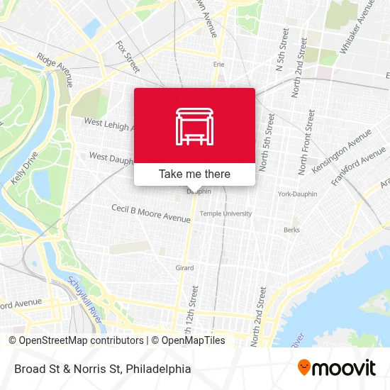 Broad St & Norris St map