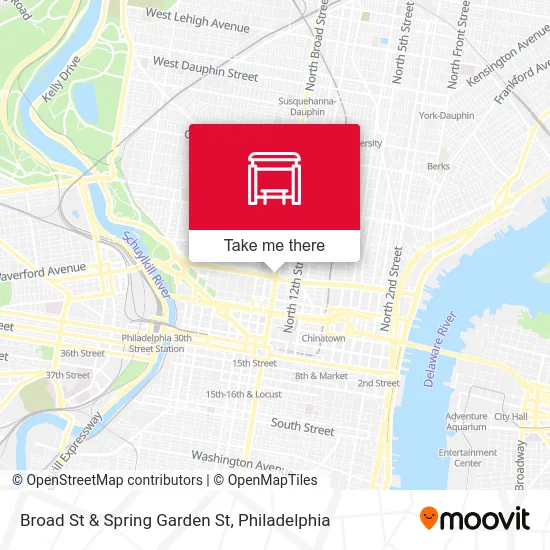 Broad St & Spring Garden St map