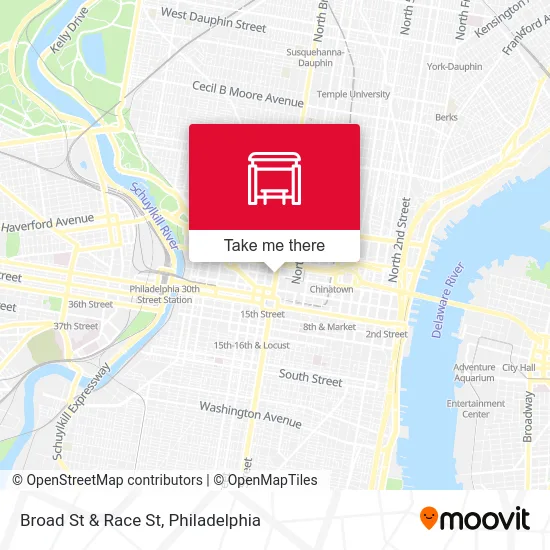 Broad St & Race St map