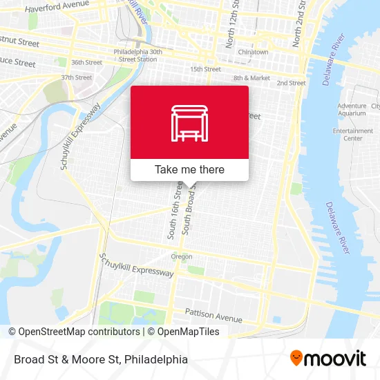 Broad St & Moore St map