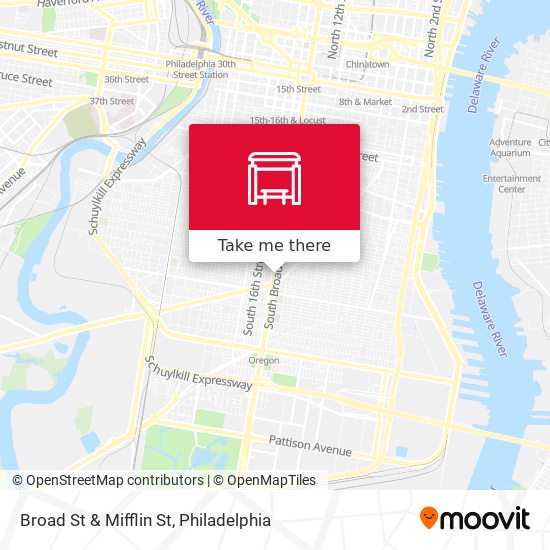 Broad St & Mifflin St map