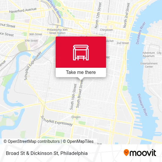 Broad St & Dickinson St map