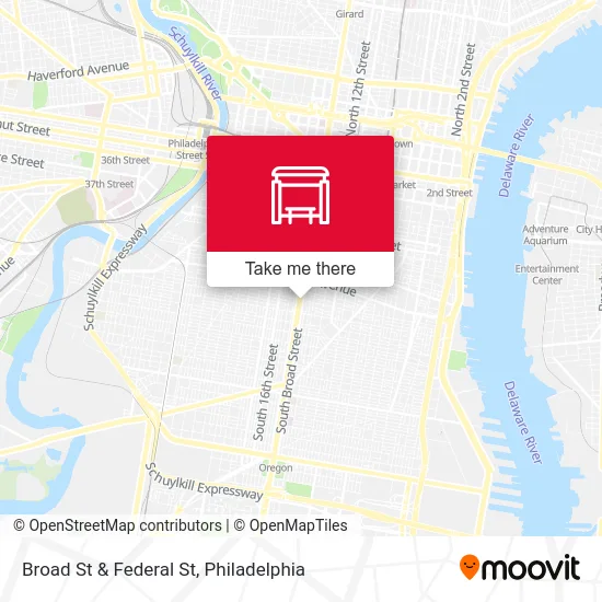 Broad St & Federal St map