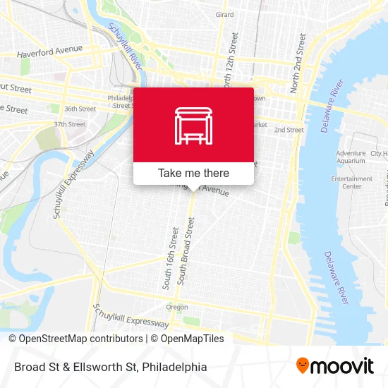 Broad St & Ellsworth St map
