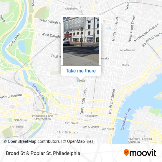 Broad St & Poplar St map