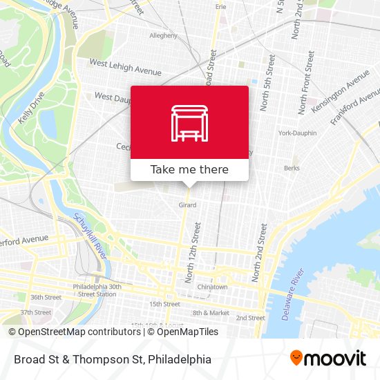 Broad St & Thompson St map