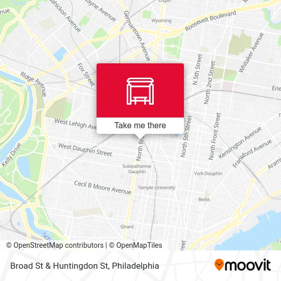 Broad St & Huntingdon St map