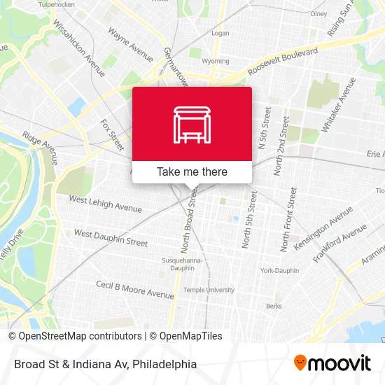Broad St & Indiana Av map