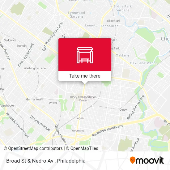 Broad St & Nedro Av map