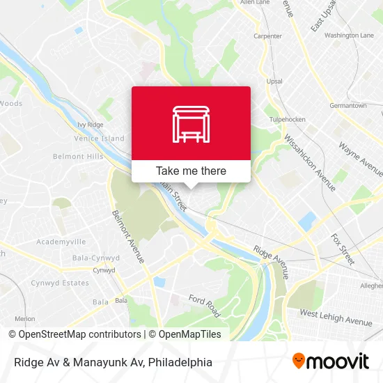 Ridge Av & Manayunk Av map