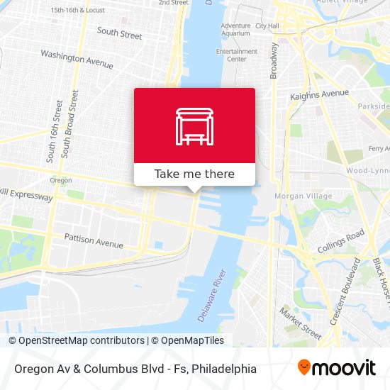 Mapa de Oregon Av & Columbus Blvd - Fs