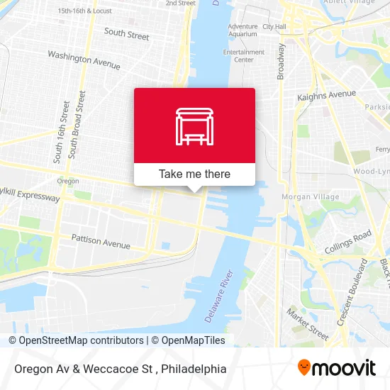 Oregon Av & Weccacoe St map