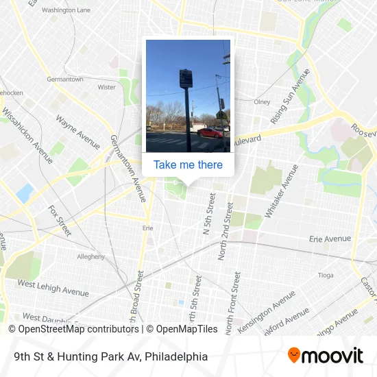 9th St & Hunting Park Av map