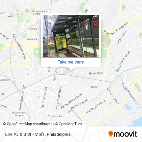 Erie Av & B St - Mbfs map
