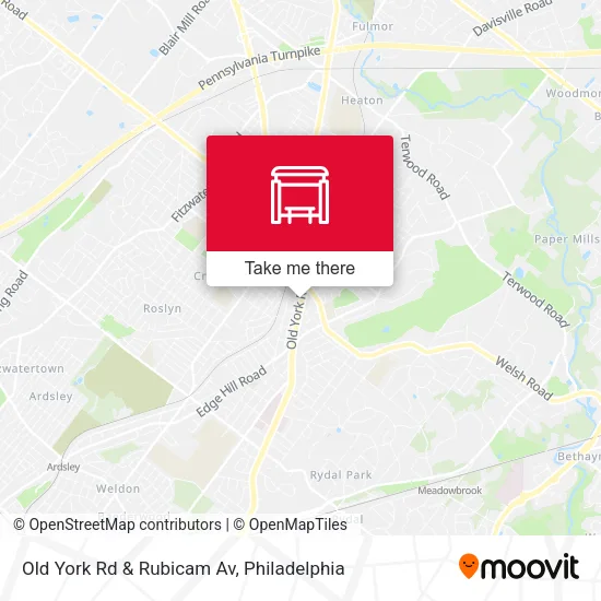 Old York Rd & Rubicam Av map