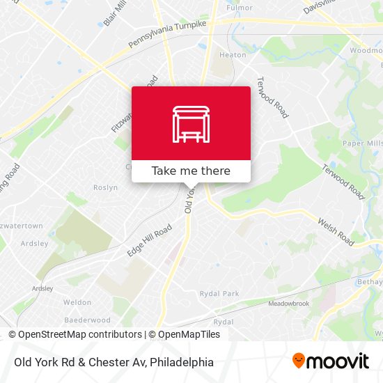 Old York Rd & Chester Av map
