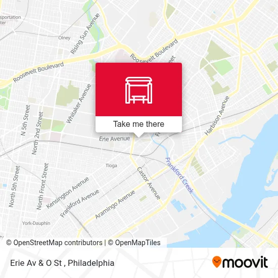 Erie Av & O St map