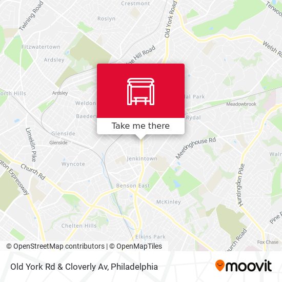 Old York Rd & Cloverly Av map