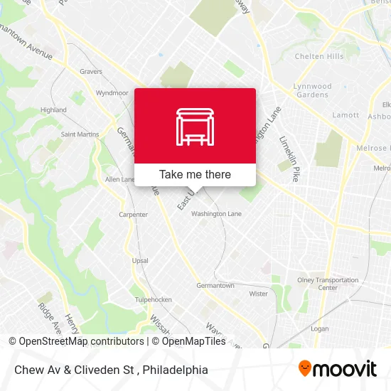 Chew Av & Cliveden St map