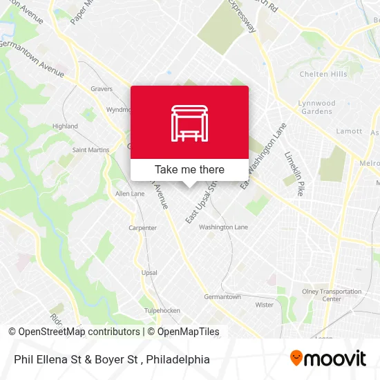 Phil Ellena St & Boyer St map