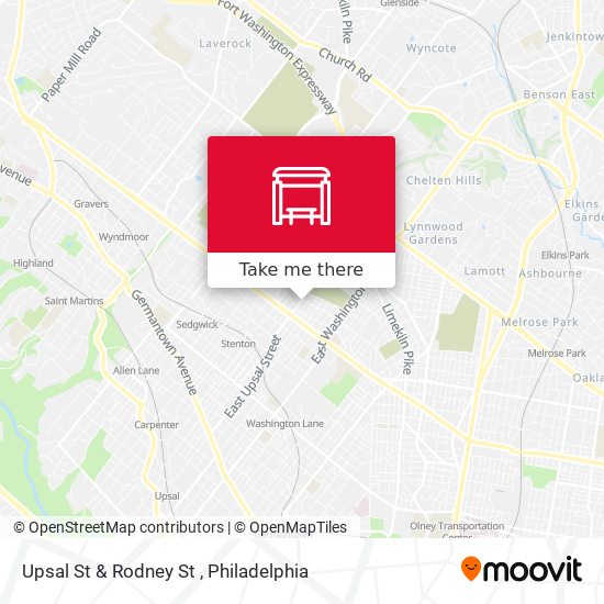 Upsal St & Rodney St map