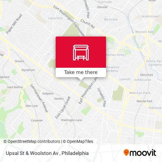Upsal St & Woolston Av map