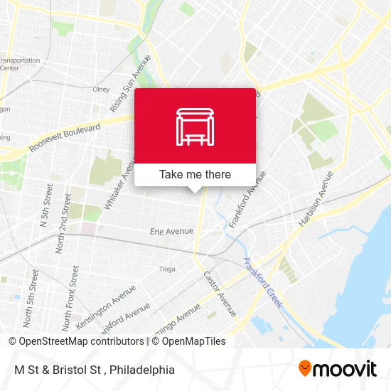 M St & Bristol St map