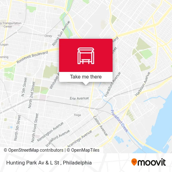 Hunting Park Av & L St map