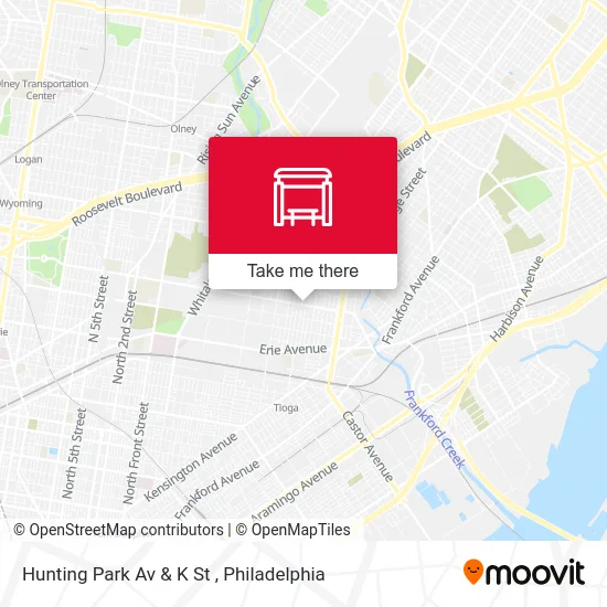 Hunting Park Av & K St map