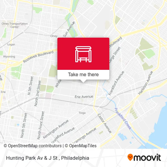 Hunting Park Av & J St map