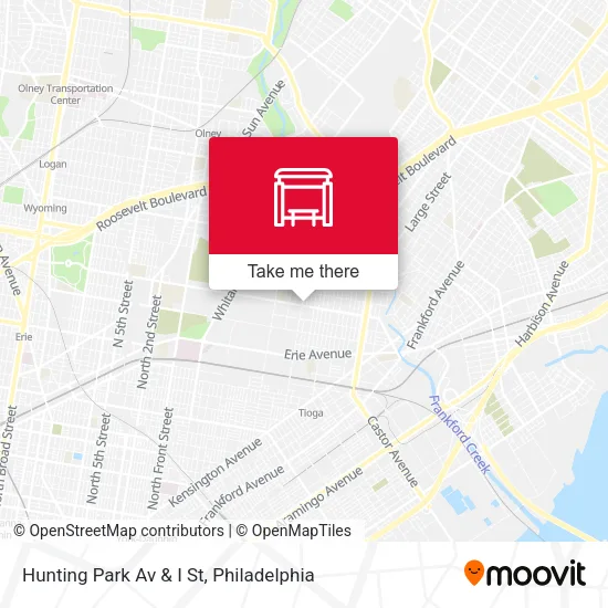 Hunting Park Av & I St map