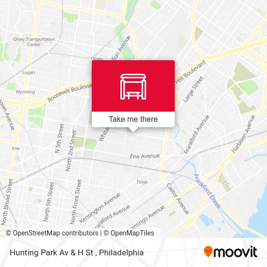 Hunting Park Av & H St map