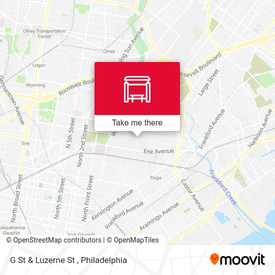 G St & Luzerne St map