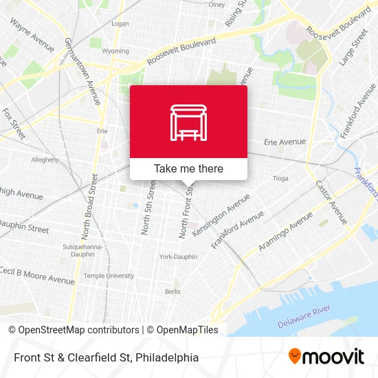 Front St & Clearfield St map