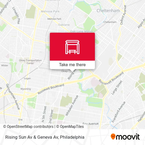 Rising Sun Av & Geneva Av map