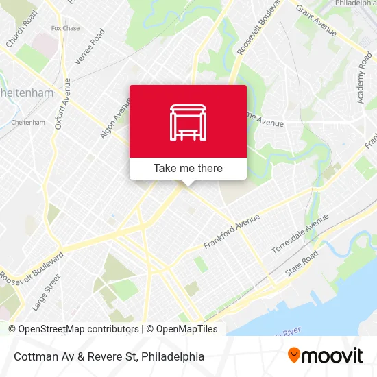 Cottman Av & Revere St map