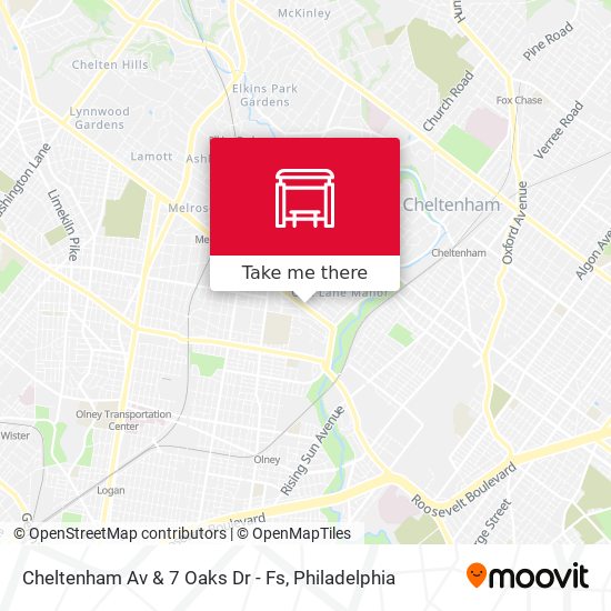 Cheltenham Av & 7 Oaks Dr - Fs map