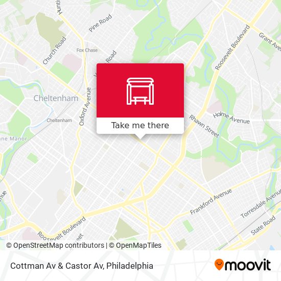 Cottman Av & Castor Av map