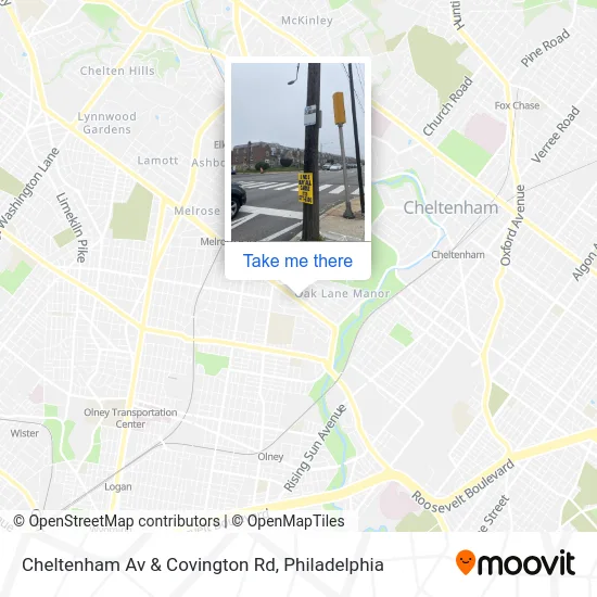 Cheltenham Av & Covington Rd map