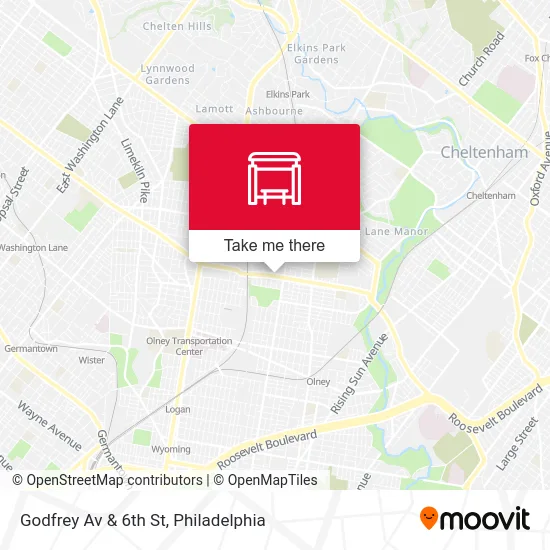 Godfrey Av & 6th St map