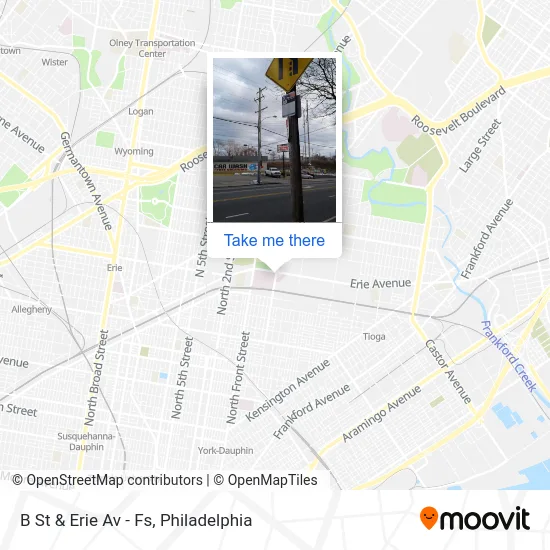 B St & Erie Av - Fs map