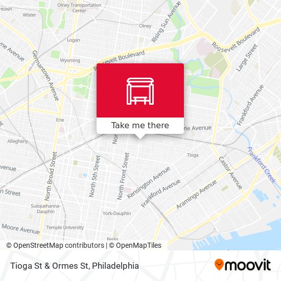 Tioga St & Ormes St map