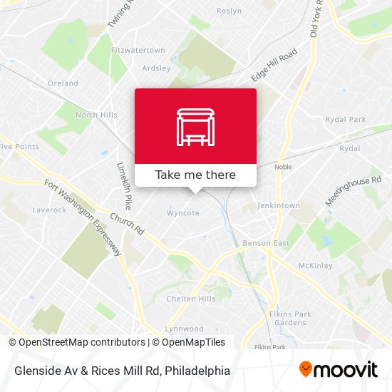 Glenside Av & Rices Mill Rd map