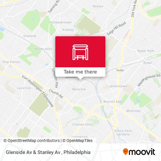 Glenside Av & Stanley Av map
