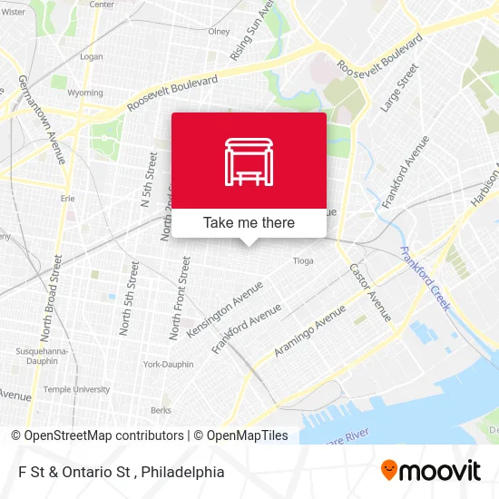 F St & Ontario St map