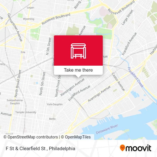 F St & Clearfield St map