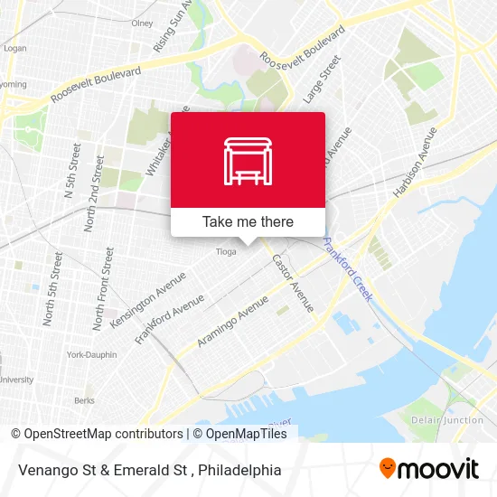 Venango St & Emerald St map