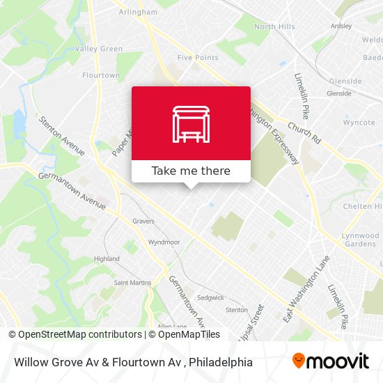 Willow Grove Av & Flourtown Av map