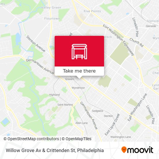 Willow Grove Av & Crittenden St map