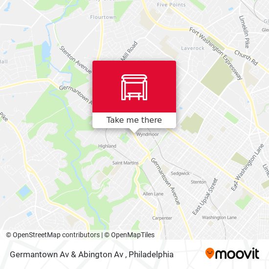 Germantown Av & Abington Av map
